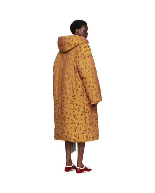 Dries Van Noten Brown Floral Coat