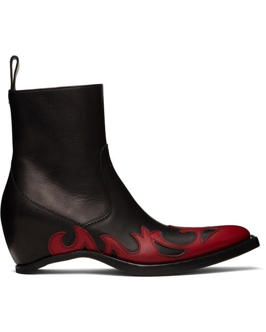 Maison Margiela Brown Heel-Less Western Flame Boots