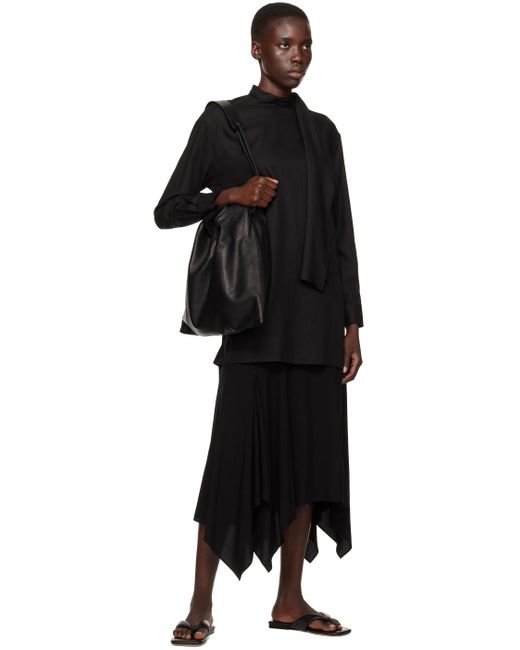 Chemisier noir à garnitures à nouer au col Y's Yohji Yamamoto en coloris Black