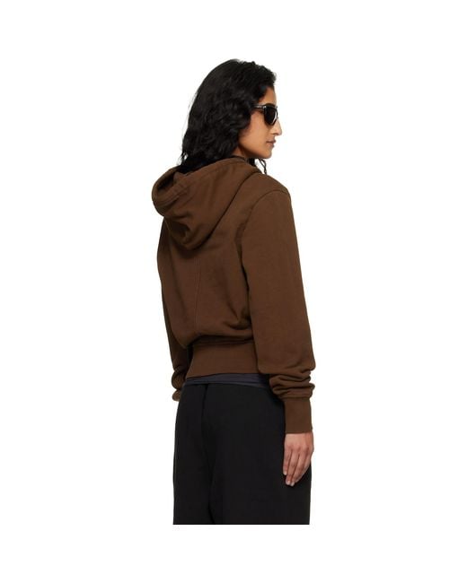 Entire studios Brown Slim Zip Up Hoodie