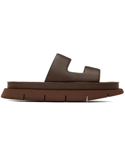 Marsèll Black Brown Intagliato Sandals for men