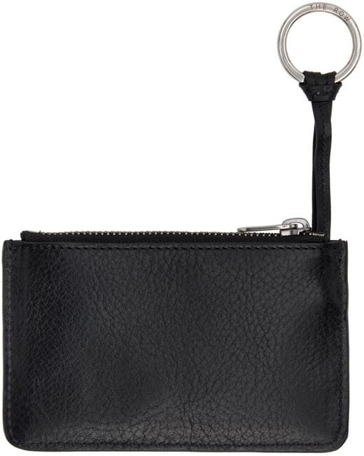 The Row Black Zipped Keychain Wallet for men