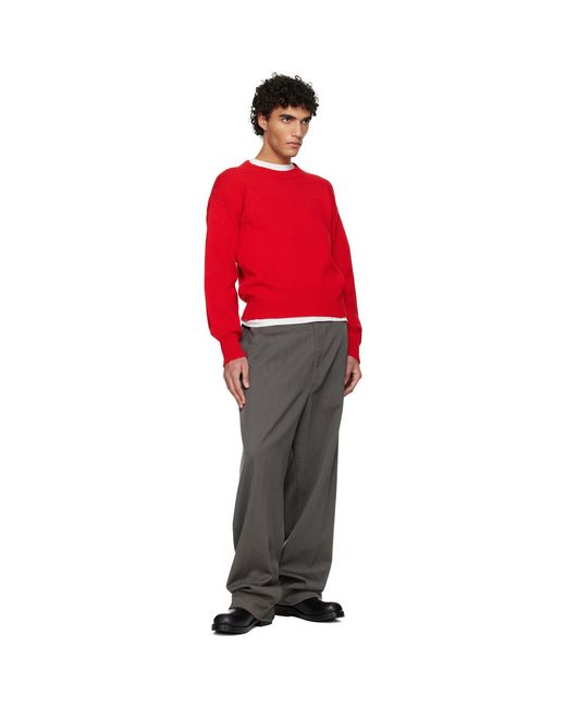 Jil Sander Red Cotton Sweater for men