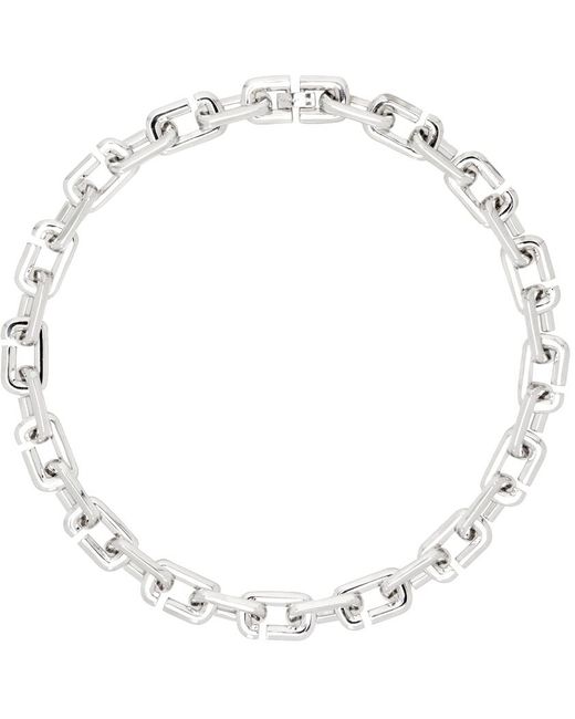 Marc Jacobs Metallic Silver 'the J Marc Chain Link' Necklace