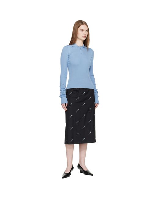 Rier Blue Fine Rib Polo