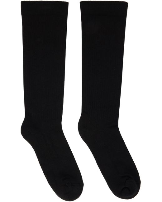 Rick Owens Black Luxor Patterned Intarsia-knit Socks for men