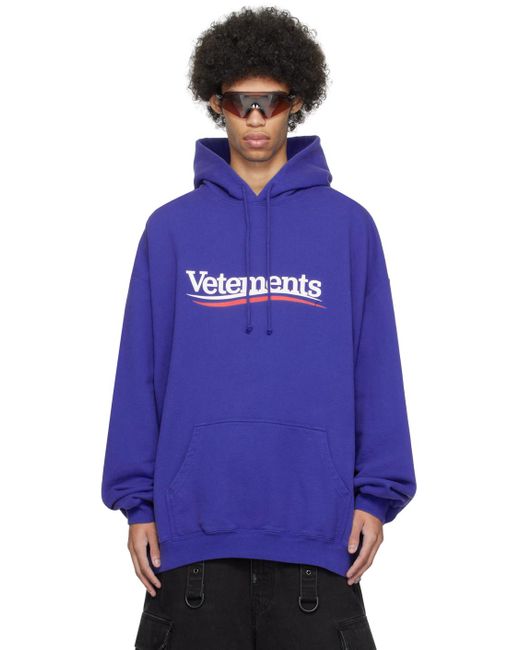 Vetements Blue Campaign Hoodie for men