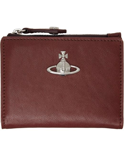 Vivienne Westwood Red Slim Flap Card Holder for men
