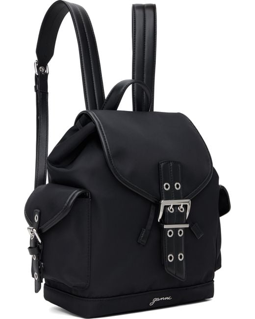 Ganni ブラック スモール Bucky ナイロン バックパック Black