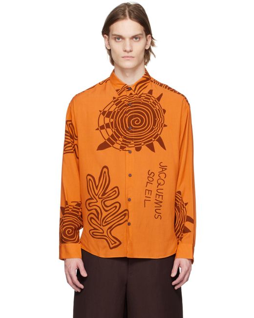 Jacquemus Orange Le Raphia 'la Chemise Simon' Shirt for men