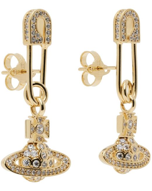 Vivienne Westwood Metallic Gold Lucrece Earrings for men