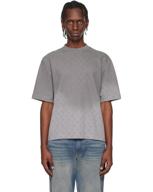 MARINE SERRE Gray Faded Moon Jersey Relaxed T-Shirt for men