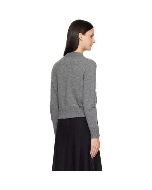 Sacai Gray Wool Knit Cardigan