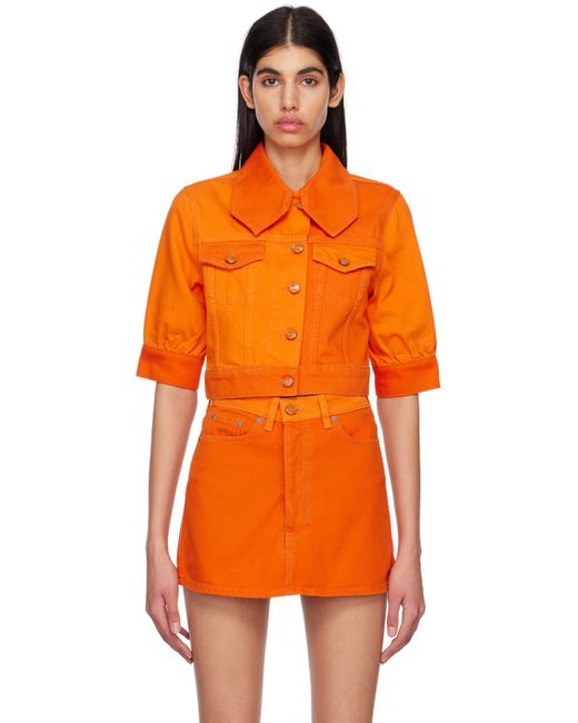 Ganni Orange Organic Cotton-denim Jacket