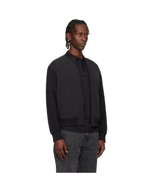 Boss Black Logo Patch Bomber Jacket for men