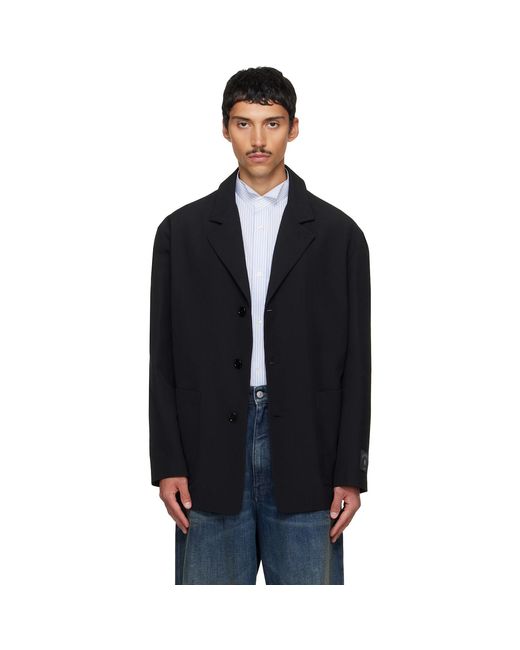 MM6 by Maison Margiela Black Wool Blend Suit Blazer for men