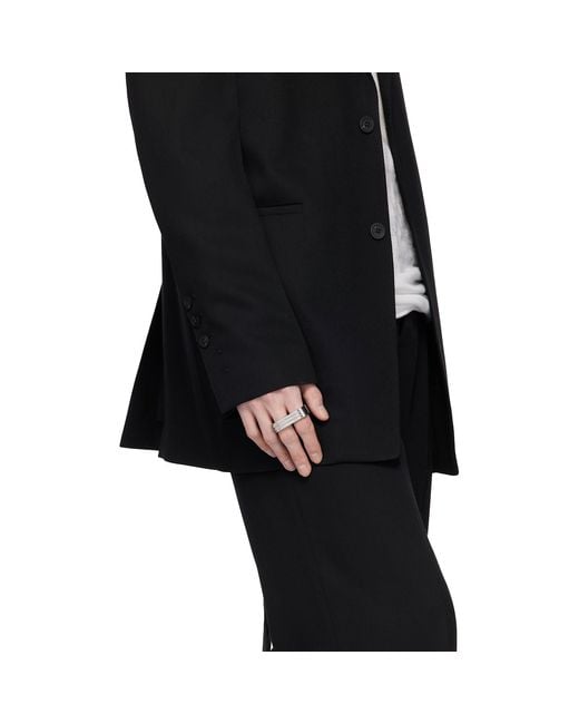 Rick Owens Black Double Grill Ring for men
