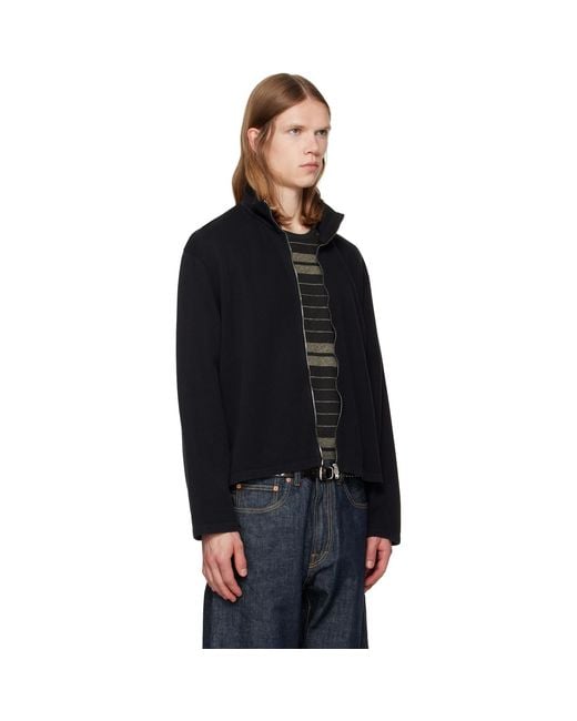Our Legacy Black Shrunken Fullzip Track Jacket for men