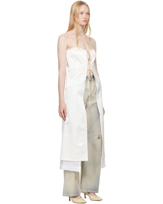 MM6 by Maison Martin Margiela オフホワイト Washed Viscose Satin Dress トップス Black