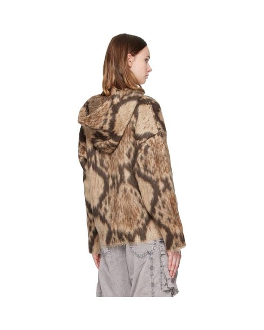 The Attico Brown Brushed Hoodie