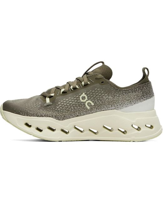 On Shoes Gray Khaki Cloudsurfer Max Sneakers for men