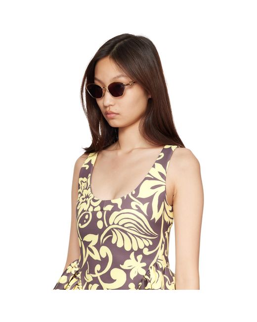 Loewe Brown Anagram Hexagonal Sunglasses