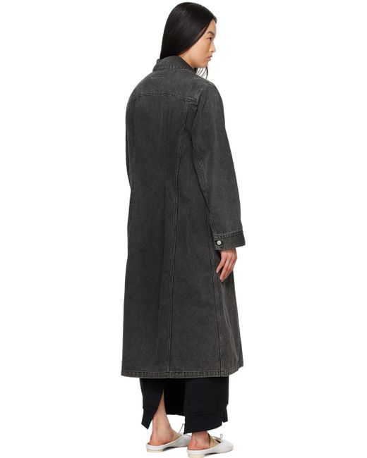 MM6 by Maison Martin Margiela Black Faded Denim Coat for men