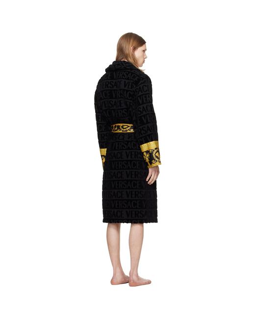 Versace Black 'I Heart Baroque' Bathrobe for men