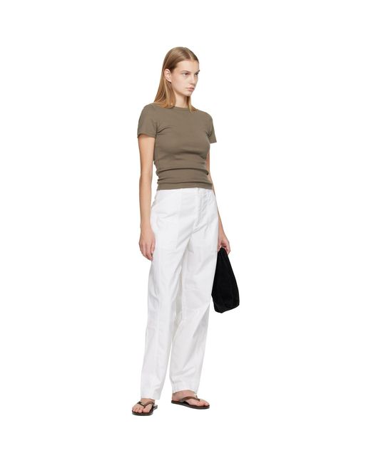 Matteau White Relaxed Cargo Pants