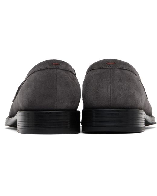 メンズ Paul Smith グレー Pierce スエード ローファー Black