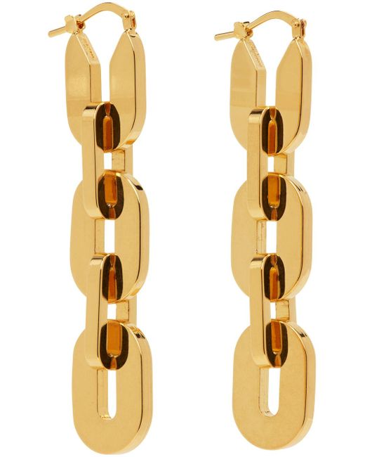 Jil Sander Yellow Gold Chain Earrings