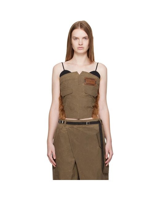 ANDERSSON BELL Brown Trouser Custom Bustier Top