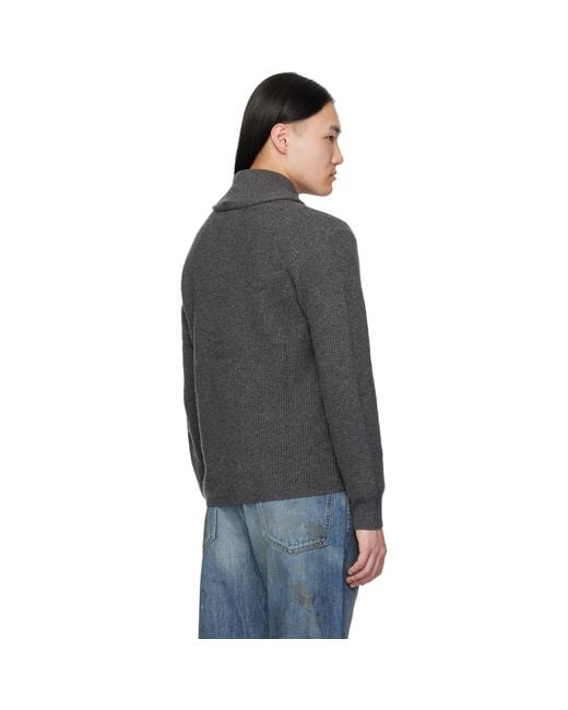 RRL Black Shawl Cardigan for men