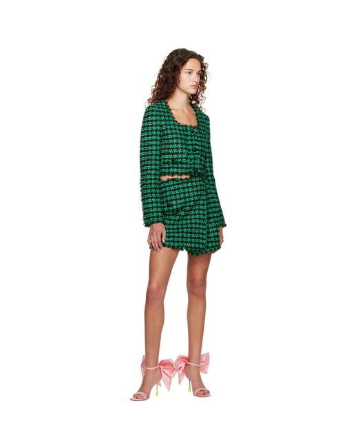 MSGM Green Frayed Skort