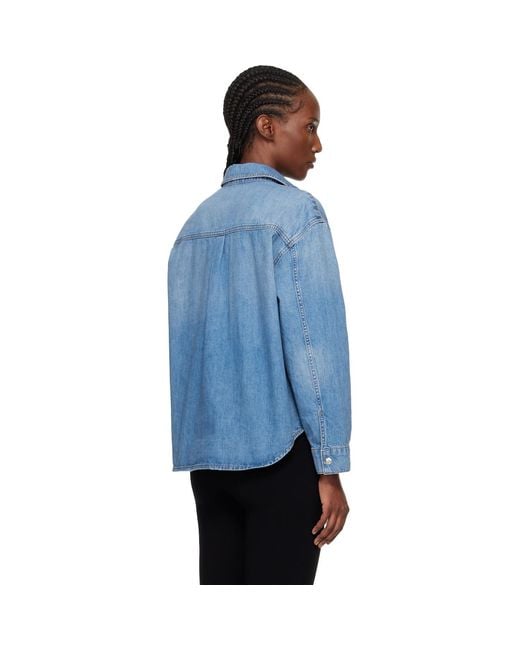 Anine Bing Blue Paxton Denim Shirt