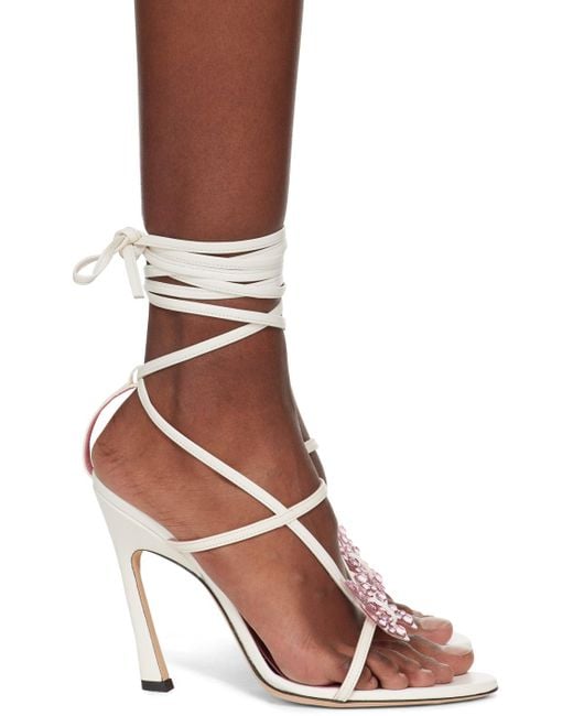 Blumarine Brown Ssense Exclusive White Butterfly '105 Heeled Sandals