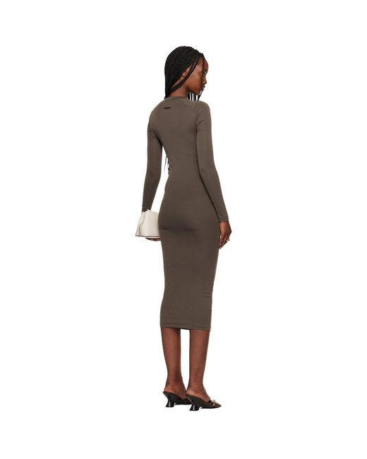Fear Of God Black Fitted Long Sleeve Maxi Dress