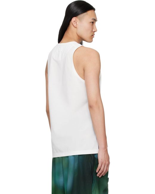 メンズ Y-3 ホワイト Sleeveless タンクトップ Green