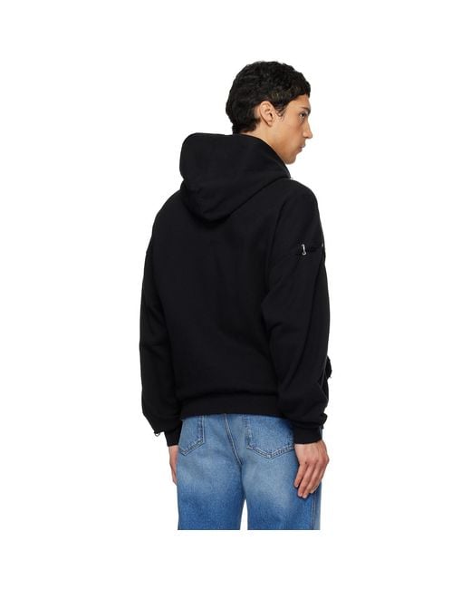 we11done Black Rose & Piercing Zip-Up Hoodie for men