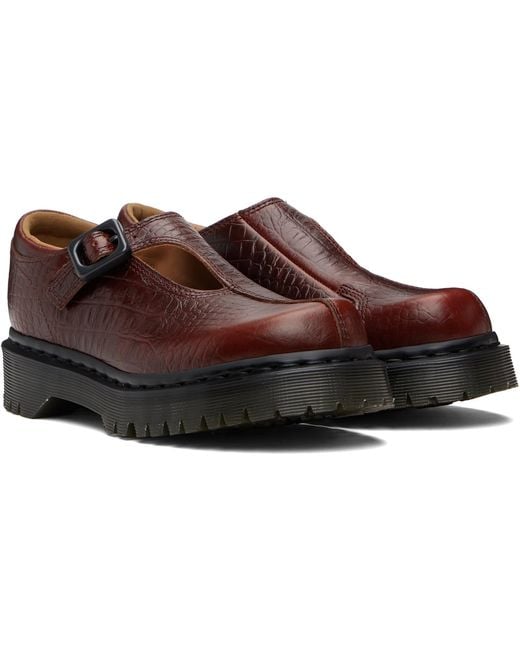 Dr. Martens Black Burgundy Regina Mary Jane Loafers