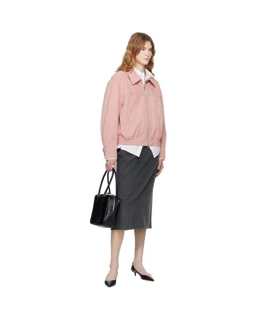 DUNST Orange Collared Faux-Suede Jacket