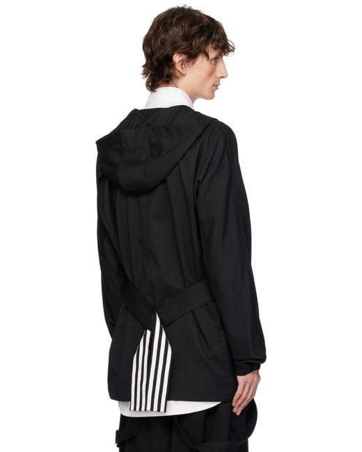 Y-3 Black Refined Wool Hood Jacket for men
