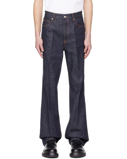 Ferragamo Blue Indigo Five-pocket Jeans for men
