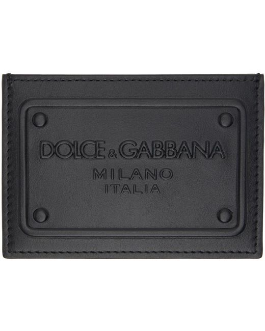 Dolce & Gabbana Black Dolce&gabbana Embossed Card Holder for men
