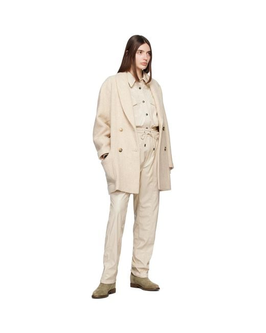 Isabel Marant Natural Off-white Berny Faux-leather Shirt