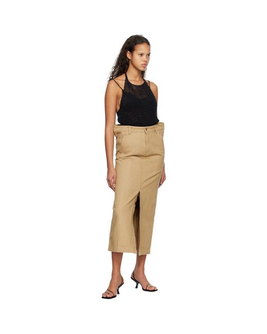Subtle Le Nguyen Natural Flat Denim Maxi Skirt