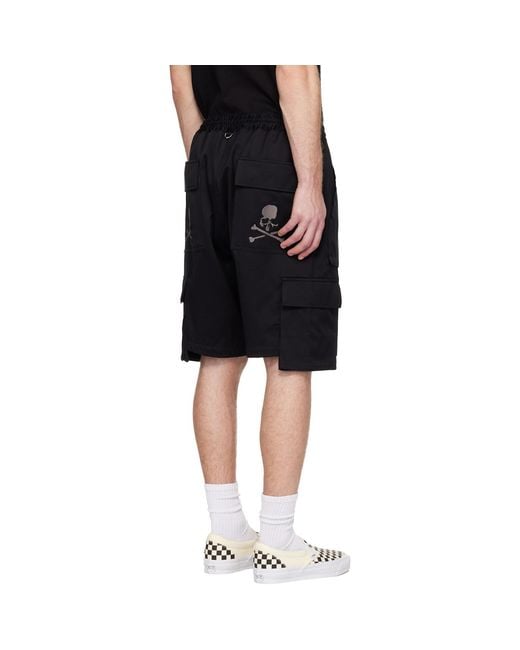MASTERMIND WORLD Black Mw Cargo Shorts for men