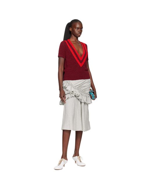 Dries Van Noten Multicolor Ruffled Midi Skirt