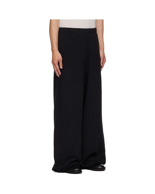 MM6 by Maison Margiela Black Cotton Wide-Leg Sweatpants for men