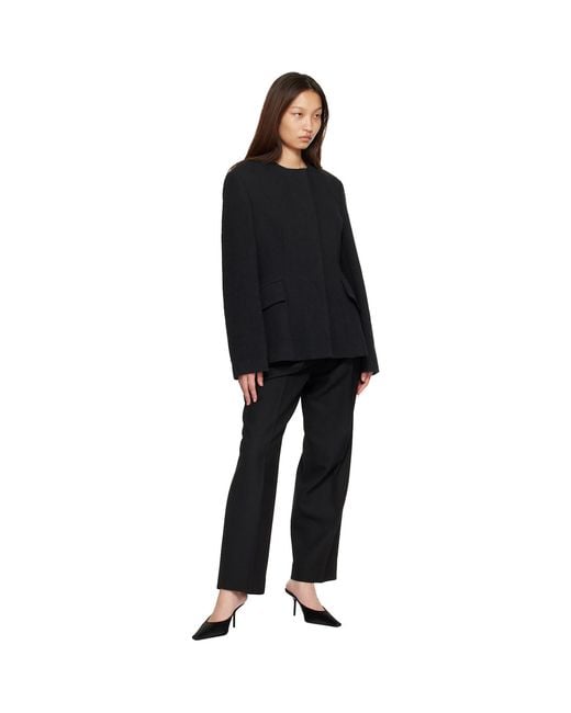 Totême Black Jacquard Cotton Blazer